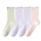 Anna-Kaci Women's 4-Pair Pack Soft Ribbed Ankle Socks with Ruffled Edge Trim Lightweight Knit Design in Multiple Color Combinations