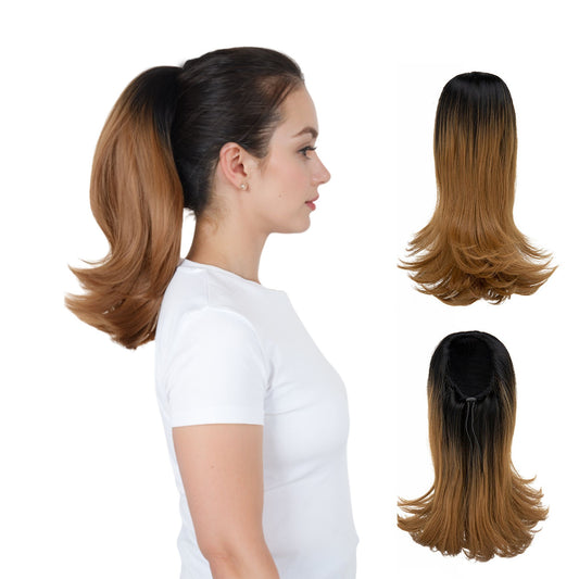 Alilang 14 Inch Short Curly Drawstring Ponytail Extension High Hea Resistant Synthetic Fiber for Natural Looking Curls