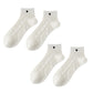 Anna-Kaci 4 Pairs Women's Heart Pattern Breathable Short Crew Socks Soft Stretch Knit Design Multiple Color Options