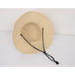 Anna-Kaci Wide Brim Straw Sun Hat with Chin Strap and Black Cord Detail for Outdoor Protection and Stylish Shade