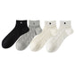 Anna-Kaci 4 Pairs Women's Heart Pattern Breathable Short Crew Socks Soft Stretch Knit Design Multiple Color Options