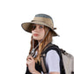 Anna-Kaci Wide Brim Outdoor Hat with Mesh Ventilation Snap-Up Sides and Chin Strap for Hiking, Beach, Travel, and Sun Protection