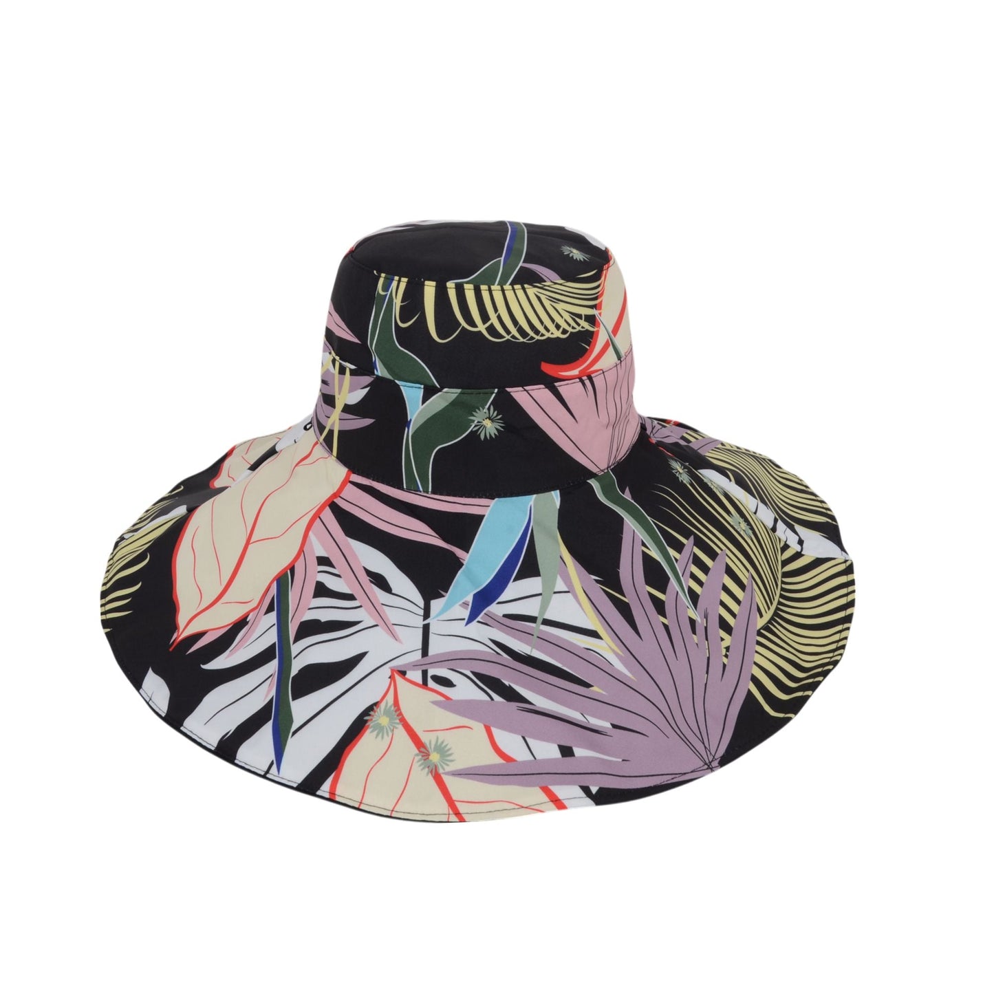 Anna-Kaci Wide Brim Floppy Sun Hat with Colorful Printed Underside UV Protection Lightweight Foldable Design for Outdoor Use