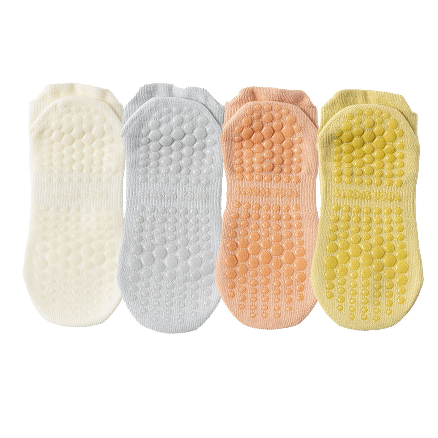 Anna-Kaci 4-Pack Women's Mesh Top Non-Slip Yoga Socks with Full Sole Grips and Breathable Lightweight Fabric
