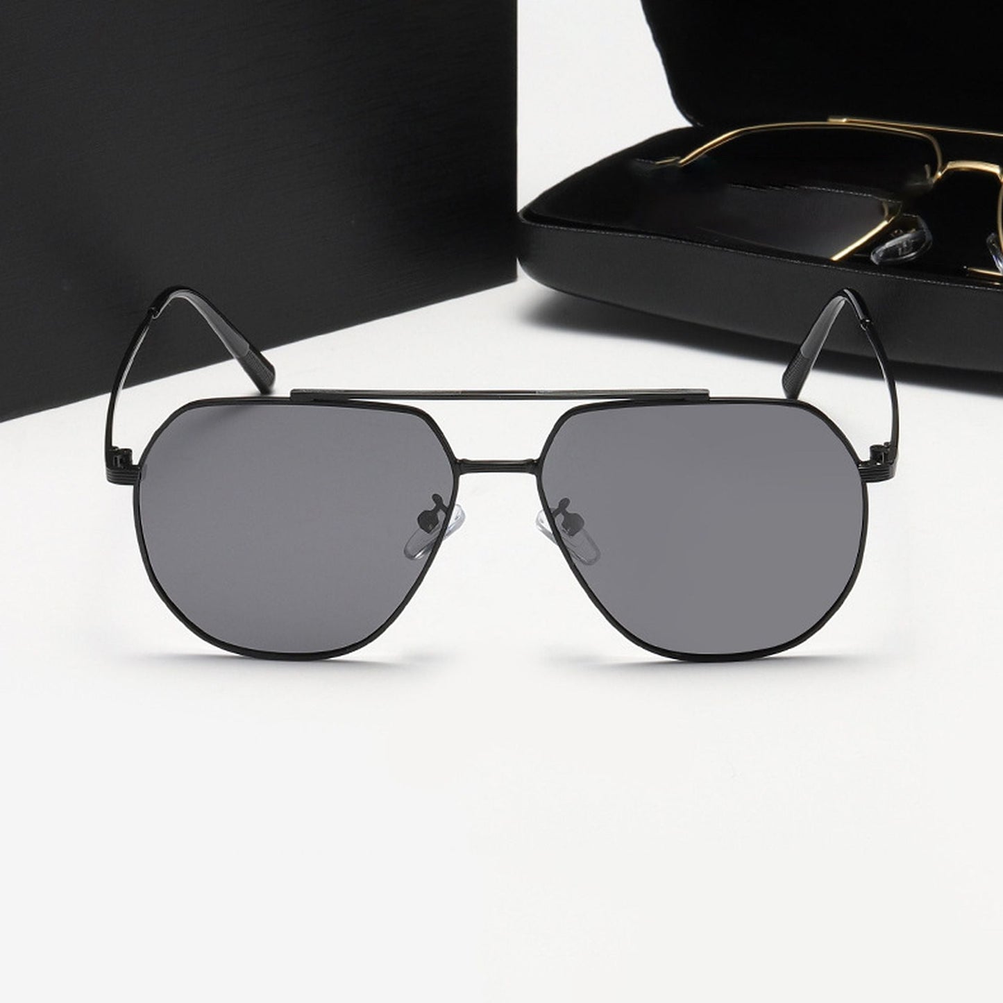 Anna-Kaci Women's Trendy Double-Bridge Metal Frame Sunglasses