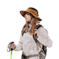 Anna-Kaci Wide Brim Outdoor Hat with Mesh Ventilation Snap-Up Sides and Chin Strap for Hiking, Beach, Travel, and Sun Protection