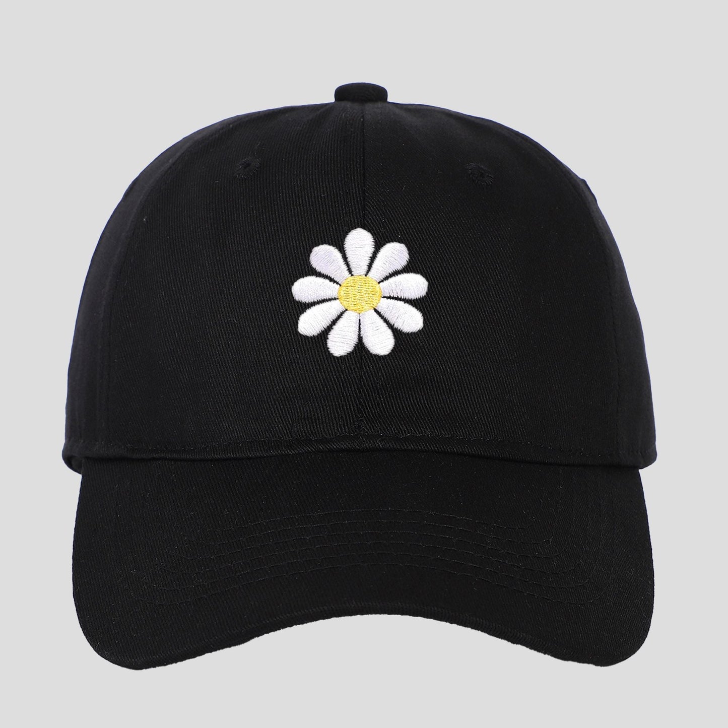 Anna-Kaci Women's Baseball Cap Stylish Solid Color with Daisy Embroidery