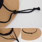 Anna-Kaci Wide Brim Straw Sun Hat with Chin Strap and Black Cord Detail for Outdoor Protection and Stylish Shade
