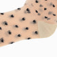 Anna-Kaci Women's Sheer Crew Socks with Flocked Heart Pattern and Reinforced Toe and Heel 2-Pack