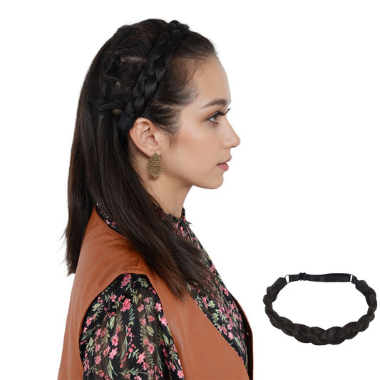 Alilang Adjustable Handmade Braided Wig Headband with Fishbone Braid for Women