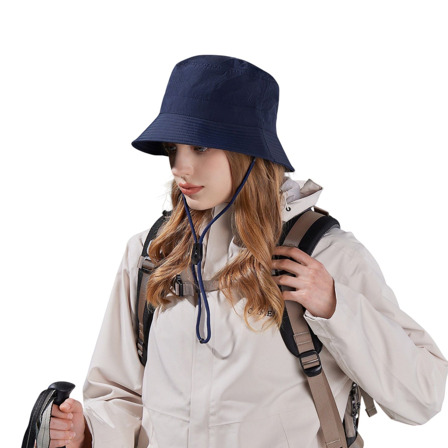 Anna-Kaci Lightweight Packable Bucket Hat with Ventilated Crown Chin Strap and Adjustable Fit for Travel Hiking and Outdoor Use
