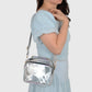 Anna-Kaci Trendy Clear Transparent Women's Shoulder Bag with Iridescent Trim