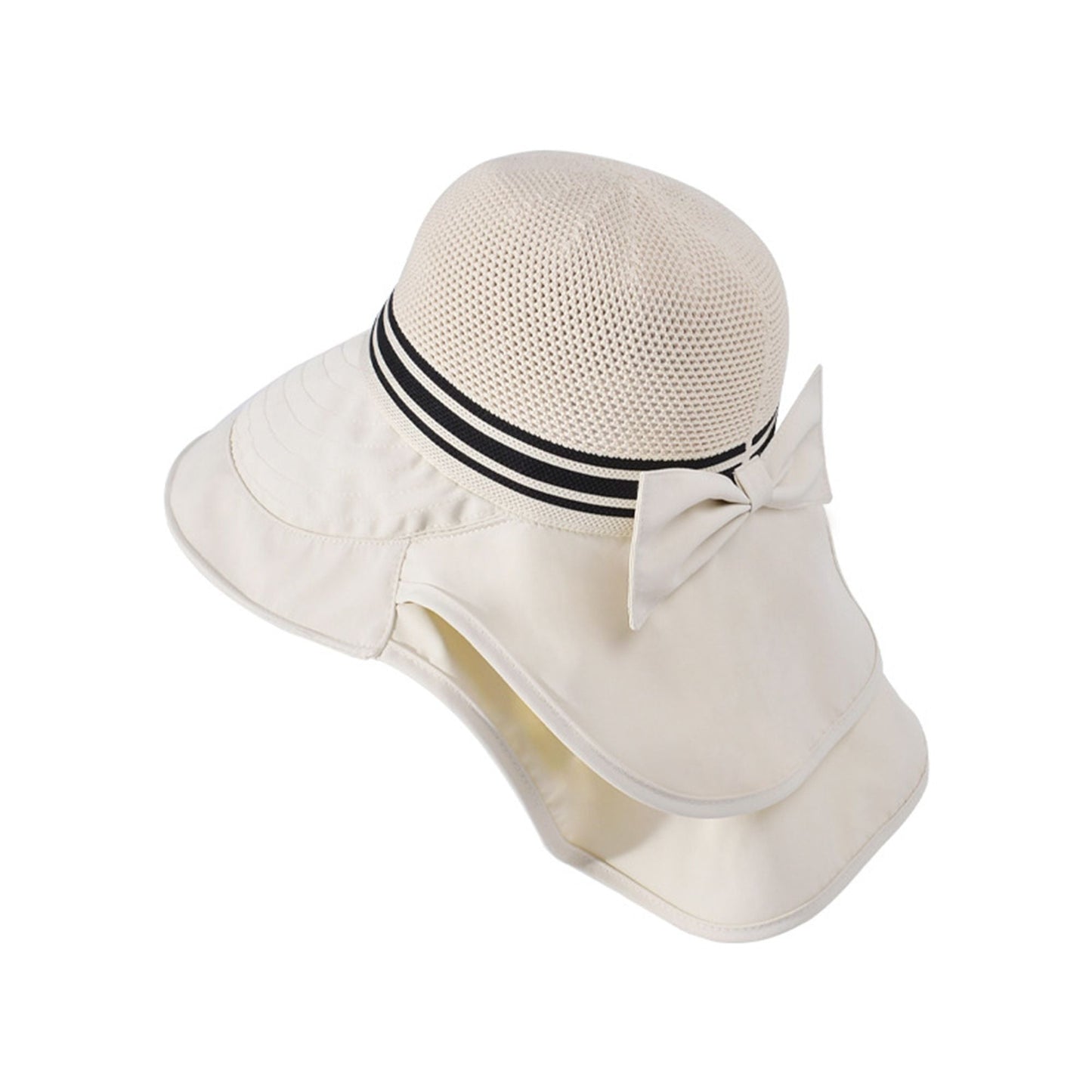 Anna-Kaci Wide Brim Mesh Sun Hat with Back Bow UV Protection Foldable Travel Hat for Women Outdoor Summer Style