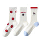 Anna-Kaci Womens Cute Cartoon Embroidered Crew Socks 3-Pair Pack Fun Patterned Cotton Knit Soft and Stretchy Casual Style