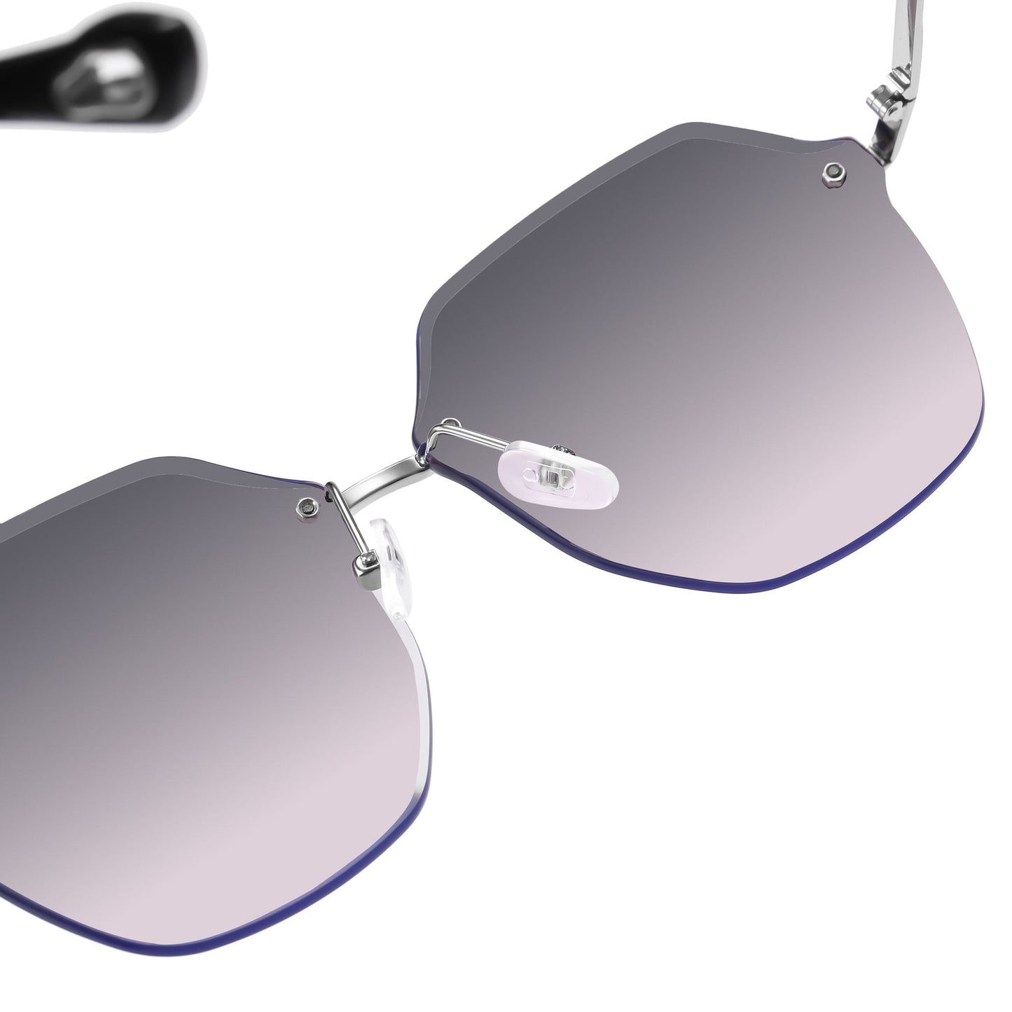 Anna-Kaci Women's Stylish Hexagonal Rimless Gradient Sunglasses for Fashion Looks