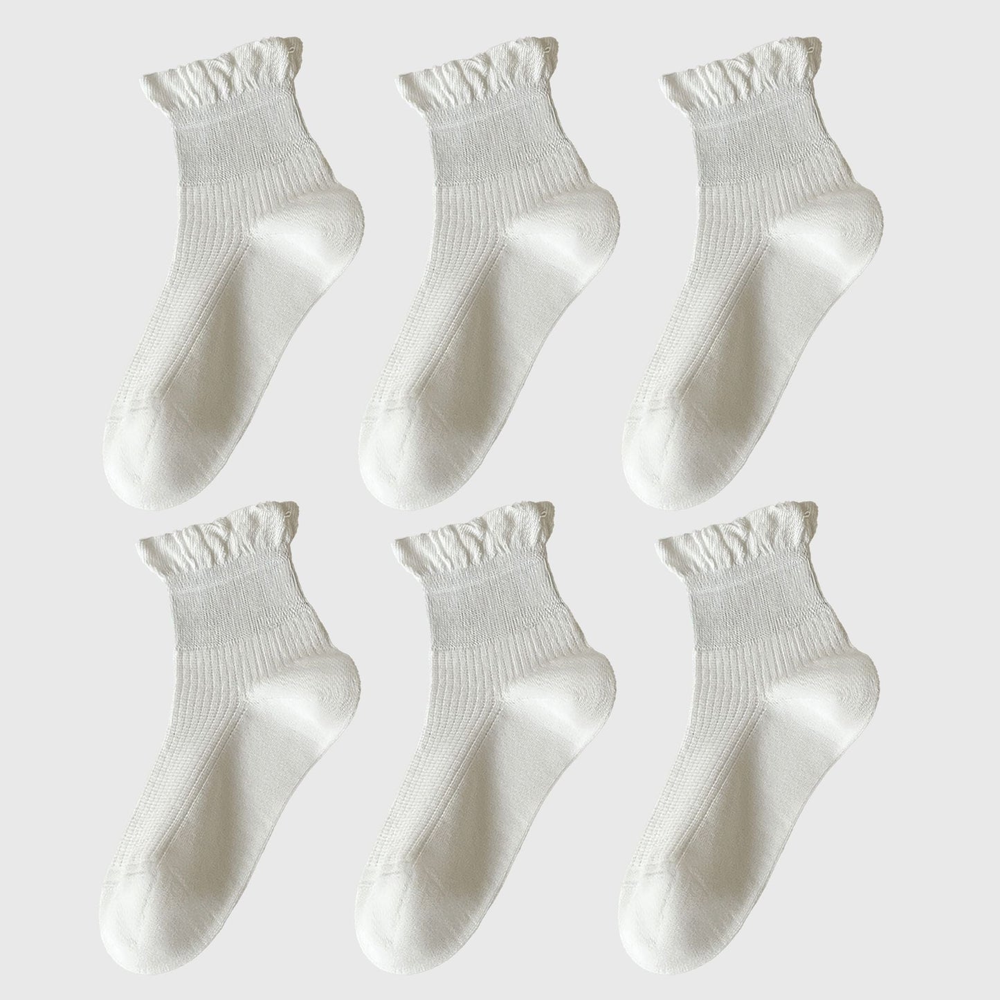 Anna-Kaci Adorable Women's Ruffle - Cuff Ankle Socks 6Pk