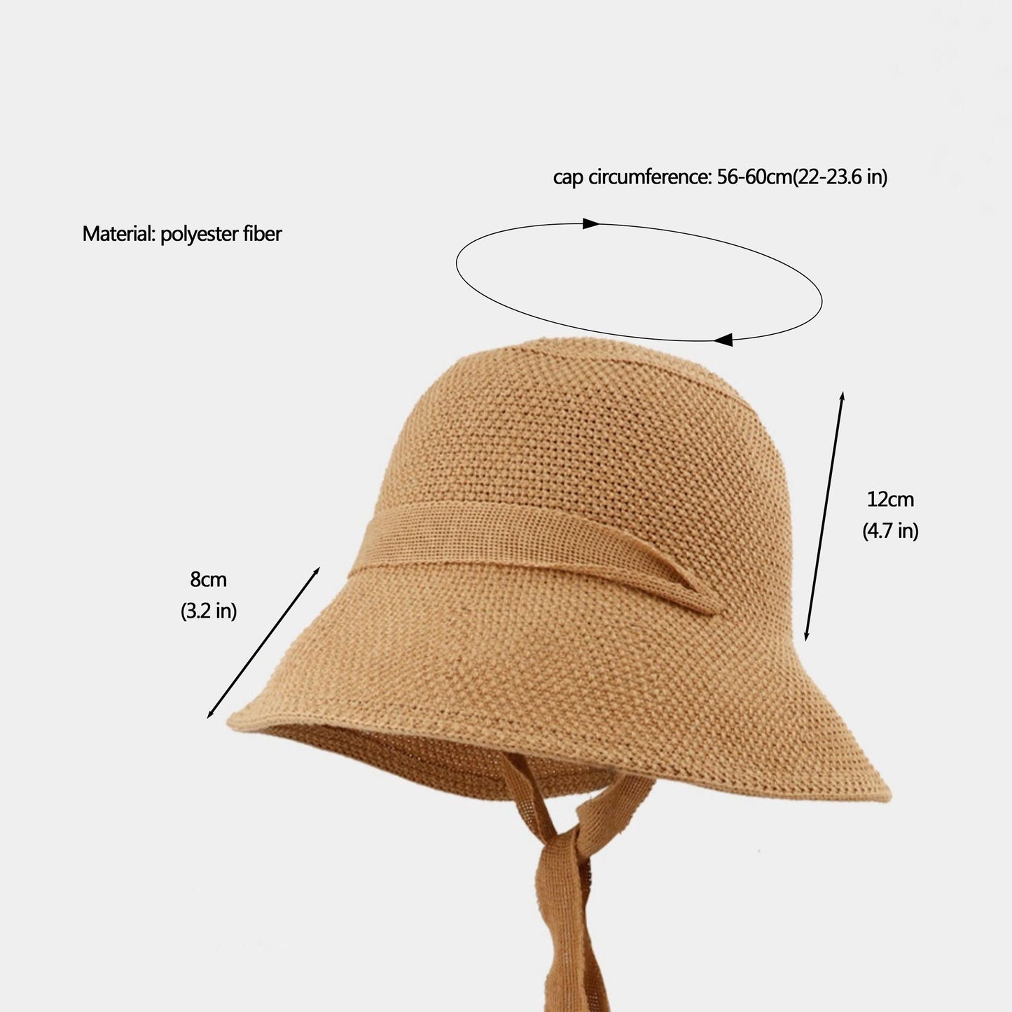 Anna-Kaci Women's Knit Straw Bucket Hat with Chin Strap