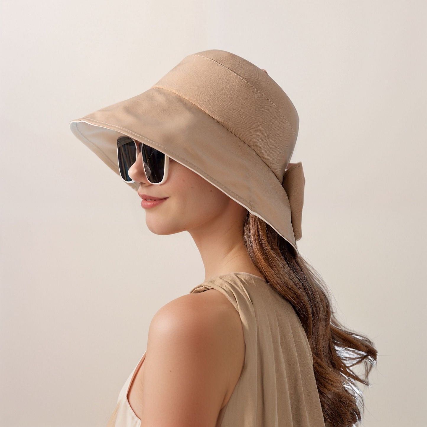 Anna-Kaci Wide Brim Bucket Hat Back Bow Detail for Sun Protection and Stylish Summer Looks