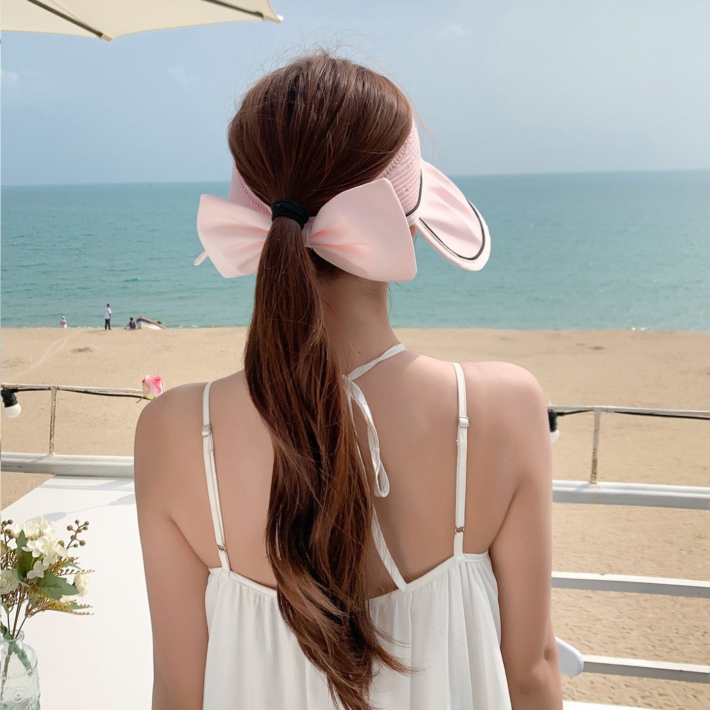 Anna-Kaci Extra Wide Brim Sun Visor Hat for Women Adjustable UV Protection Bow Detail Breathable Summer Beach Hat