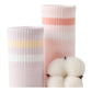 Anna-Kaci 5 Pairs Women Cotton Ankle Socks with Pastel Striped Cuffs Soft Breathable Knit Fabric for Everyday Comfort