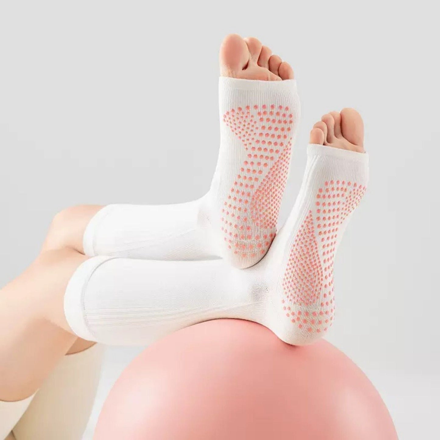 Anna-Kaci Women's Knee High Grip Socks with Anti-Slip Sole for Barre, Yoga, Dance, and Pilates 2-Pack