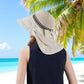 Anna-Kaci Wide Brim Mesh Sun Hat with Back Bow UV Protection Foldable Travel Hat for Women Outdoor Summer Style