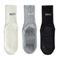 Anna-Kaci 3 Pair Combo Sale Anti Slip Crew Socks with Grip Soles and Ribbed Cuffs in Multiple Color Options