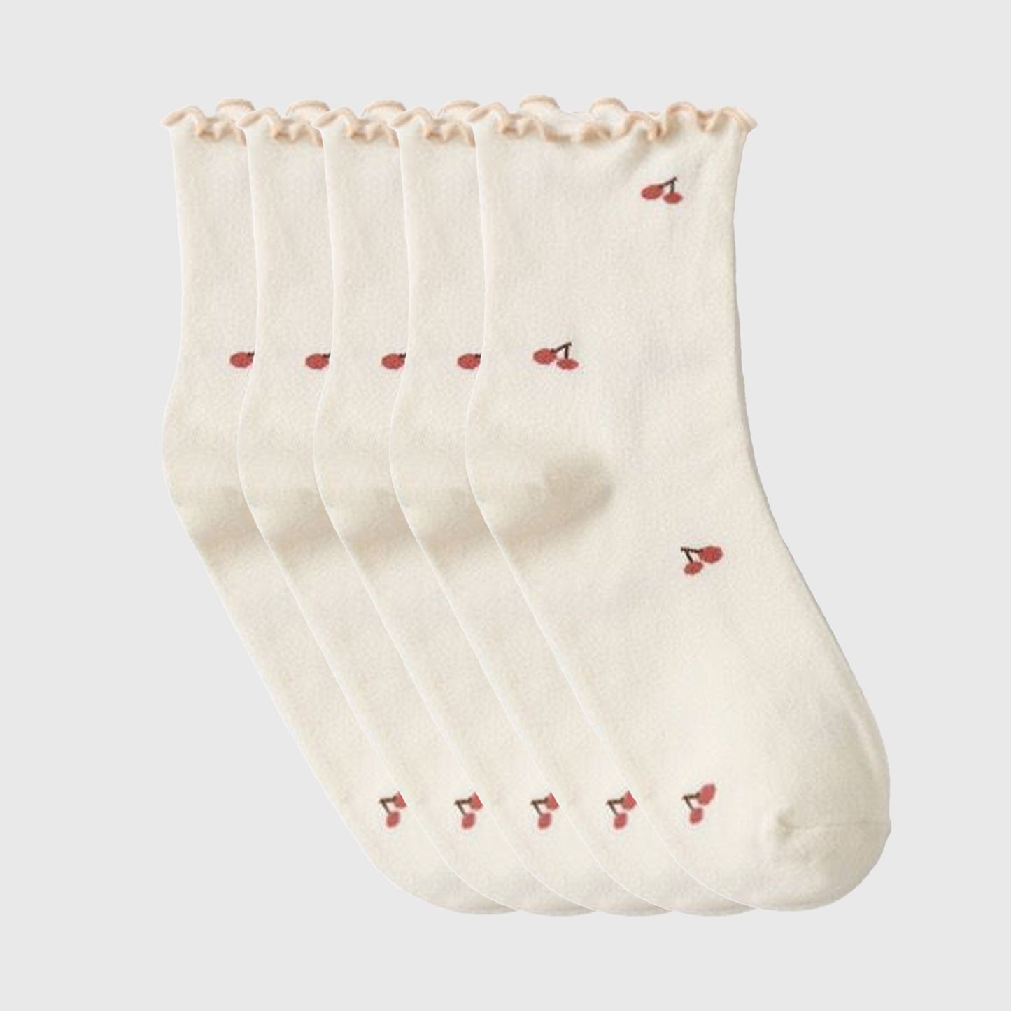 Anna-Kaci Women's Summer Floral Ruffle-Edge Ankle Socks 5Pk