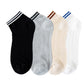 Anna-Kaci Women's 4-Pair Pack Lightweight Mesh Ankle Socks with Striped Cuffs Breathable Knit Texture
