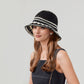 Anna-Kaci Crochet Knit Bucket Hat with Openwork Floral Pattern and Rolled Brim for Lightweight Summer Style
