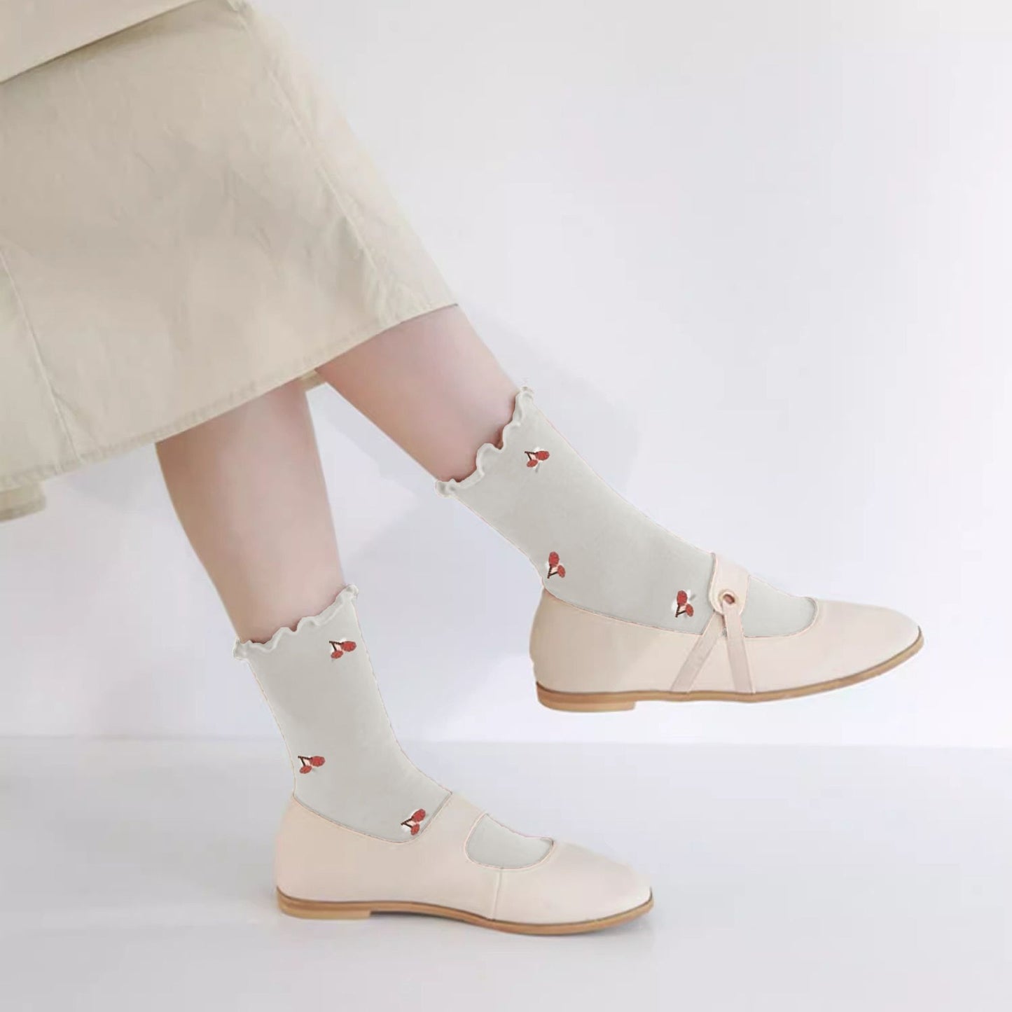 Anna-Kaci Women's Summer Floral Ruffle-Edge Ankle Socks 5Pk