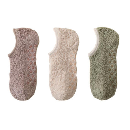 Anna-Kaci Men's 3-Pack Fuzzy Grip Socks Low Cut Non-Slip Indoor Slipper Lounge Fit