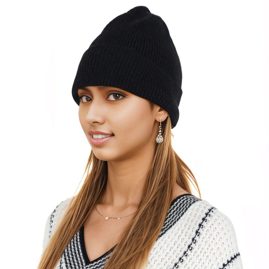 Alilang Warm Winter Knit Cuffed Beanie Cap for Women Men Daily Slouchy Ski Hat Cap