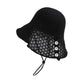 Anna-Kaci Crochet Bucket Hat with Adjustable Chin Strap and Back Button Eyelet Panel for Sun Protection