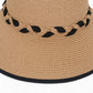 Anna-Kaci Women's Wide Brim Straw Hat with Braided Band and Contrast Bow Detail
