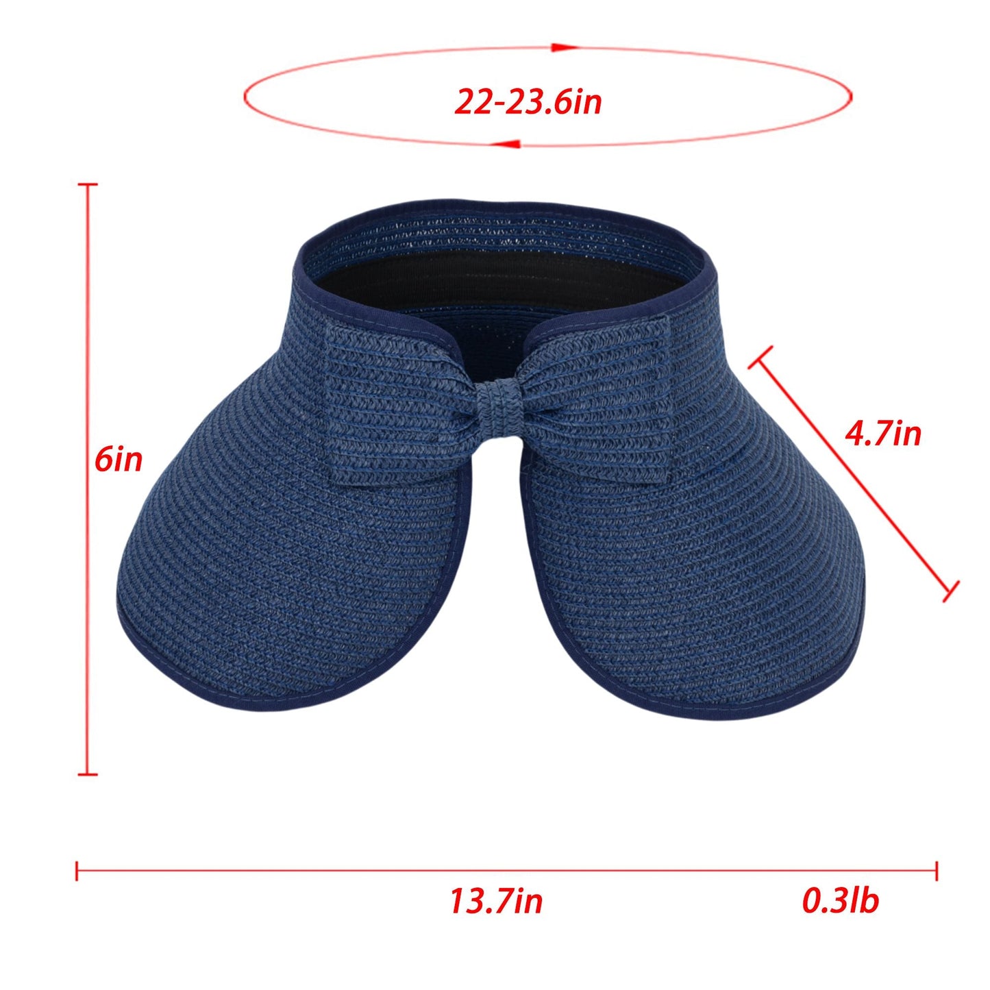 Anna-Kaci Women's Wide Brim Visor Hat with Bow Detail Adjustable Velcro Closure for Beach or Outdoor Protection