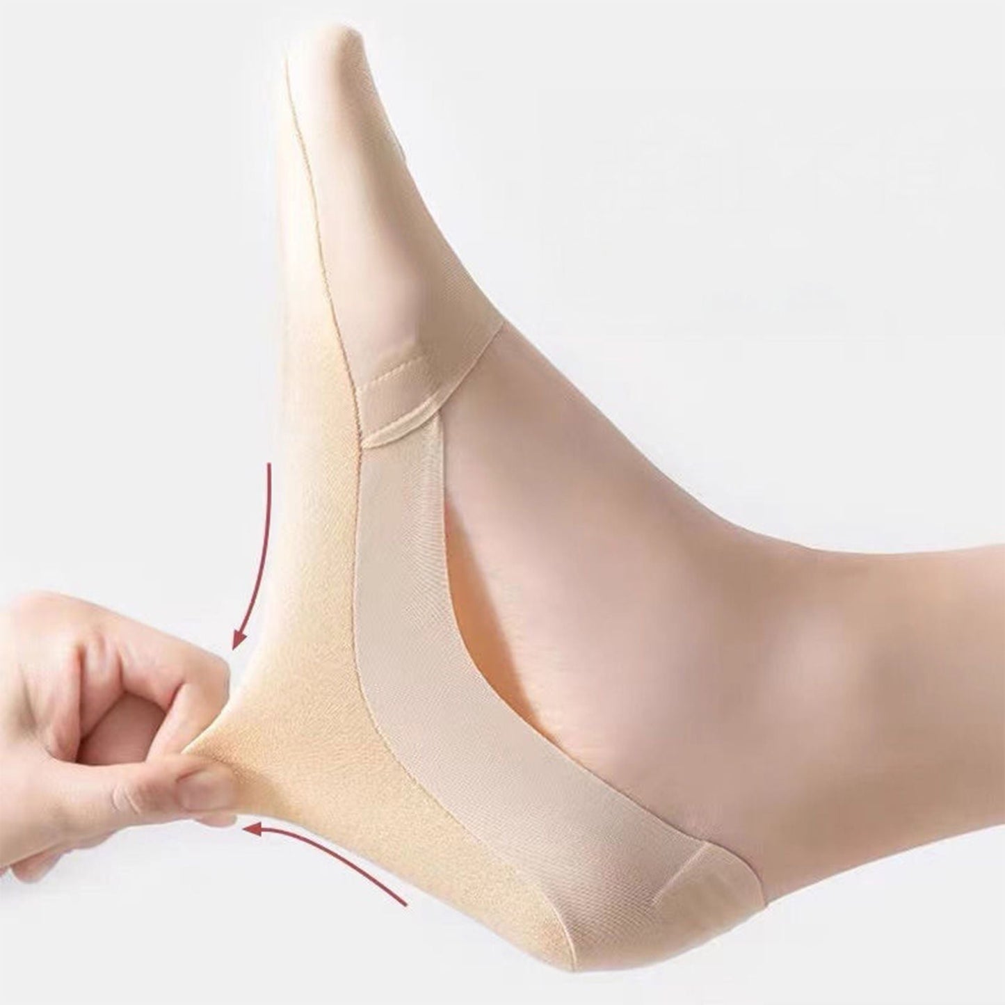 Anna-Kaci 5 Pairs Women Ice Silk Low Cut Liner Socks Deep Cut Design Anti-Slip Cotton Sole Breathable Invisible Socks for Flats