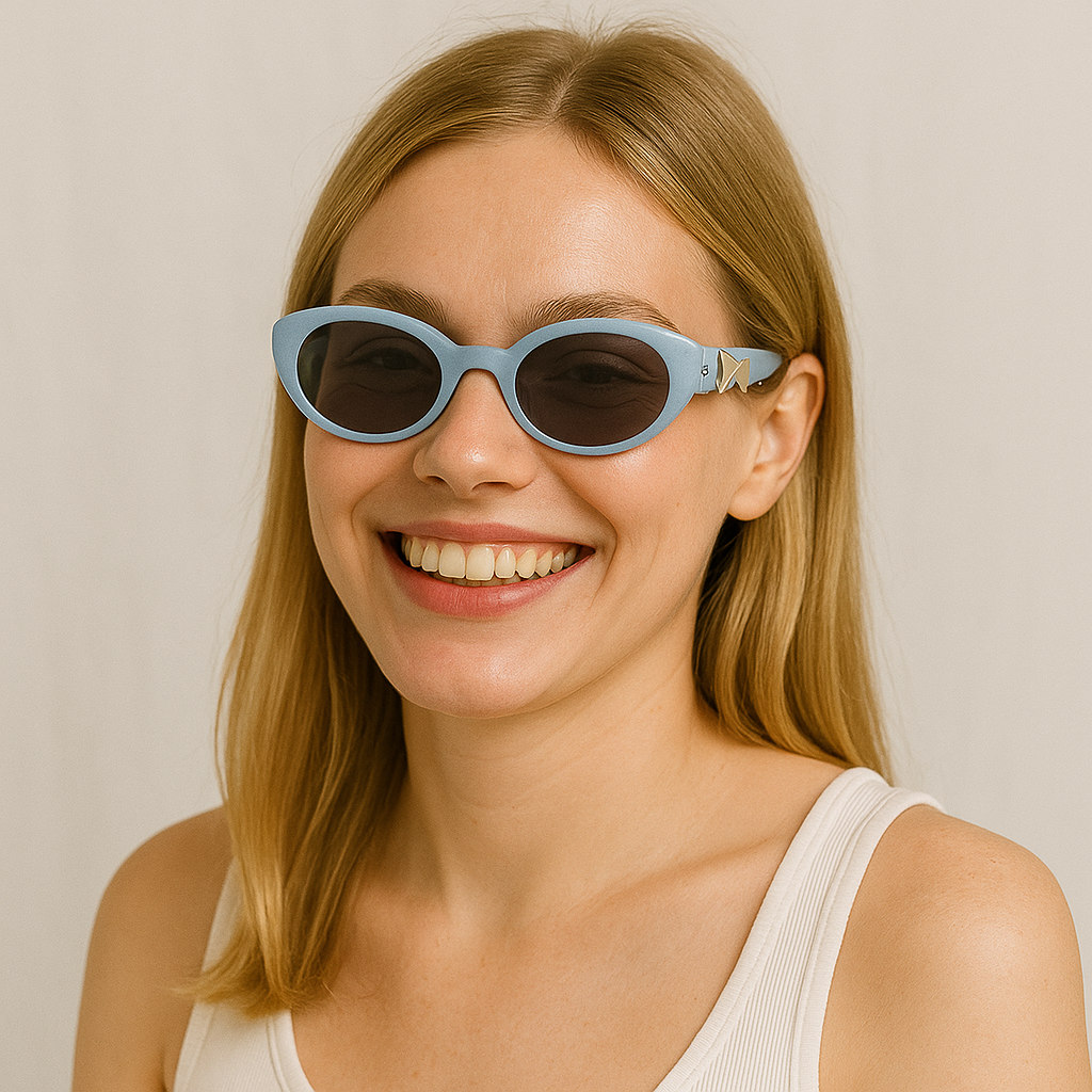 Anna-Kaci Women's Classic Elliptical Small Frame Bow Sunglasses UV400 Protection