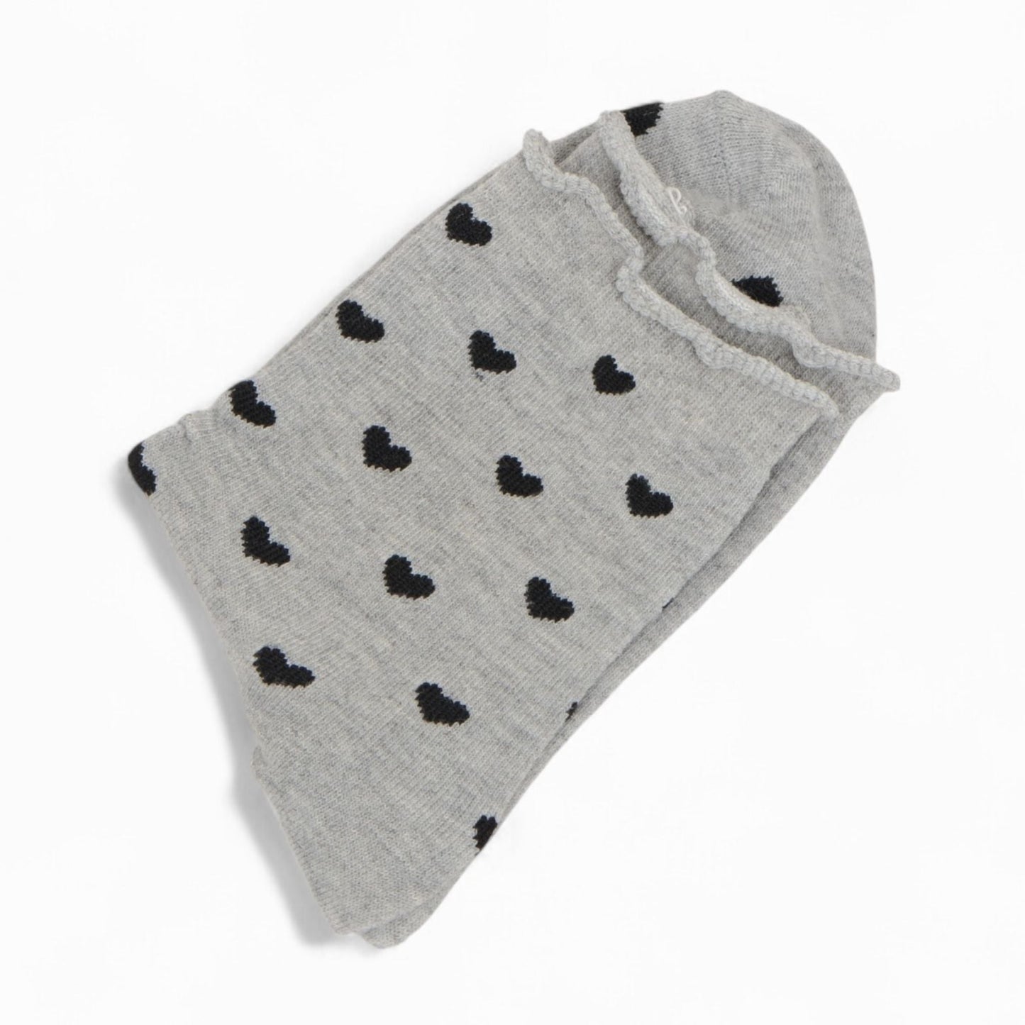 Anna-Kaci Women's Ankle Socks with Allover Heart Print and Soft Ribbed Cuff Trim