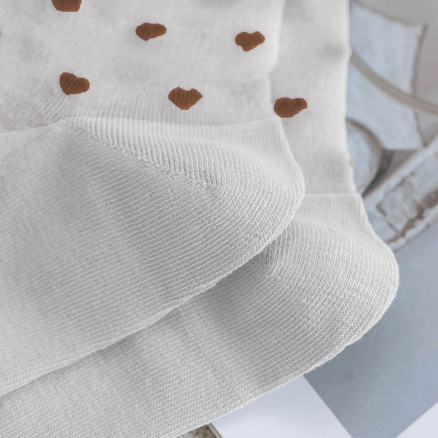 Anna-Kaci Women's 5pk Sheer Ankle Socks with Polka Dot Design