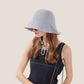 Anna-Kaci Crochet Bucket Hat with Adjustable Chin Strap and Back Button Eyelet Panel for Sun Protection