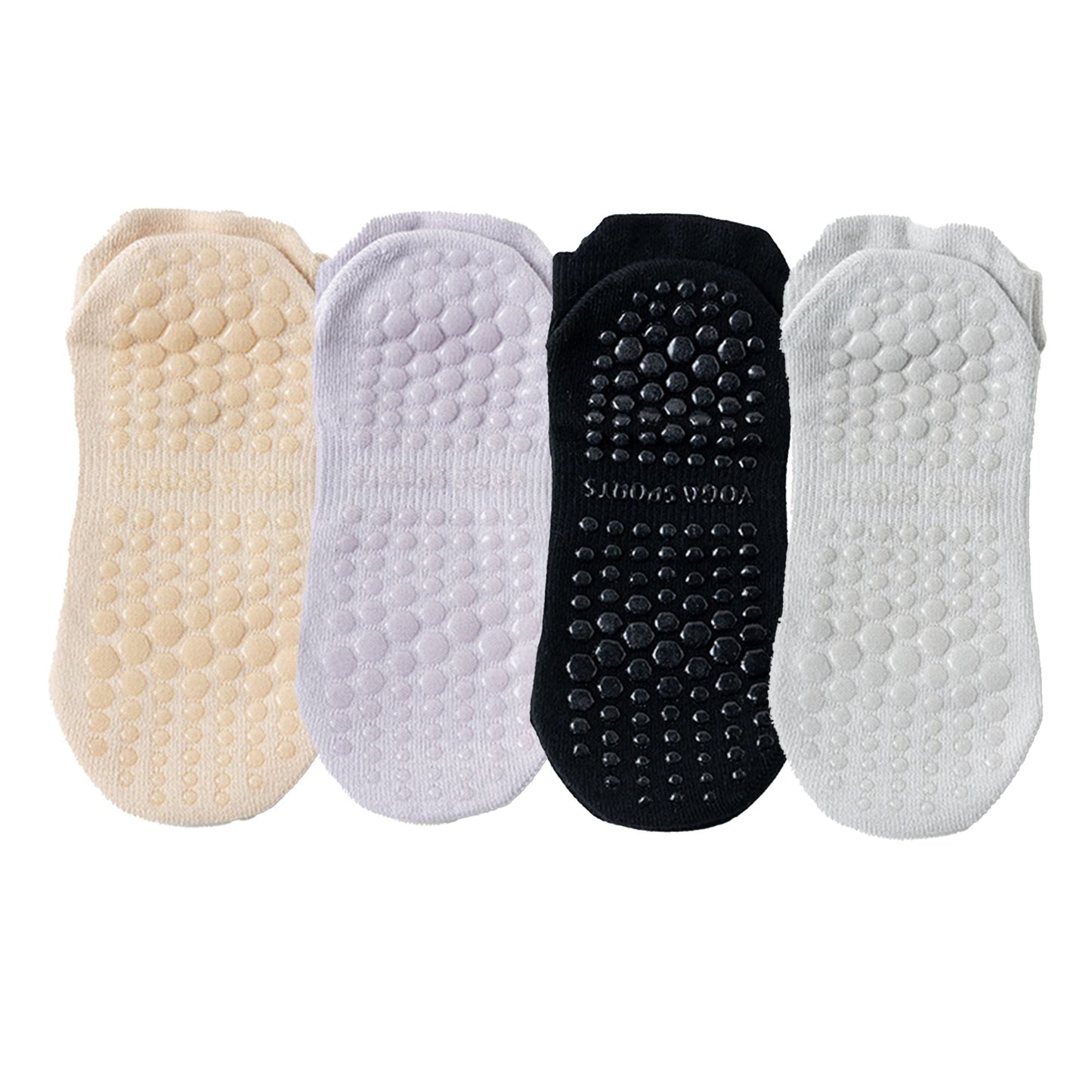 Anna-Kaci 4-Pack Women's Mesh Top Non-Slip Yoga Socks with Full Sole Grips and Breathable Lightweight Fabric