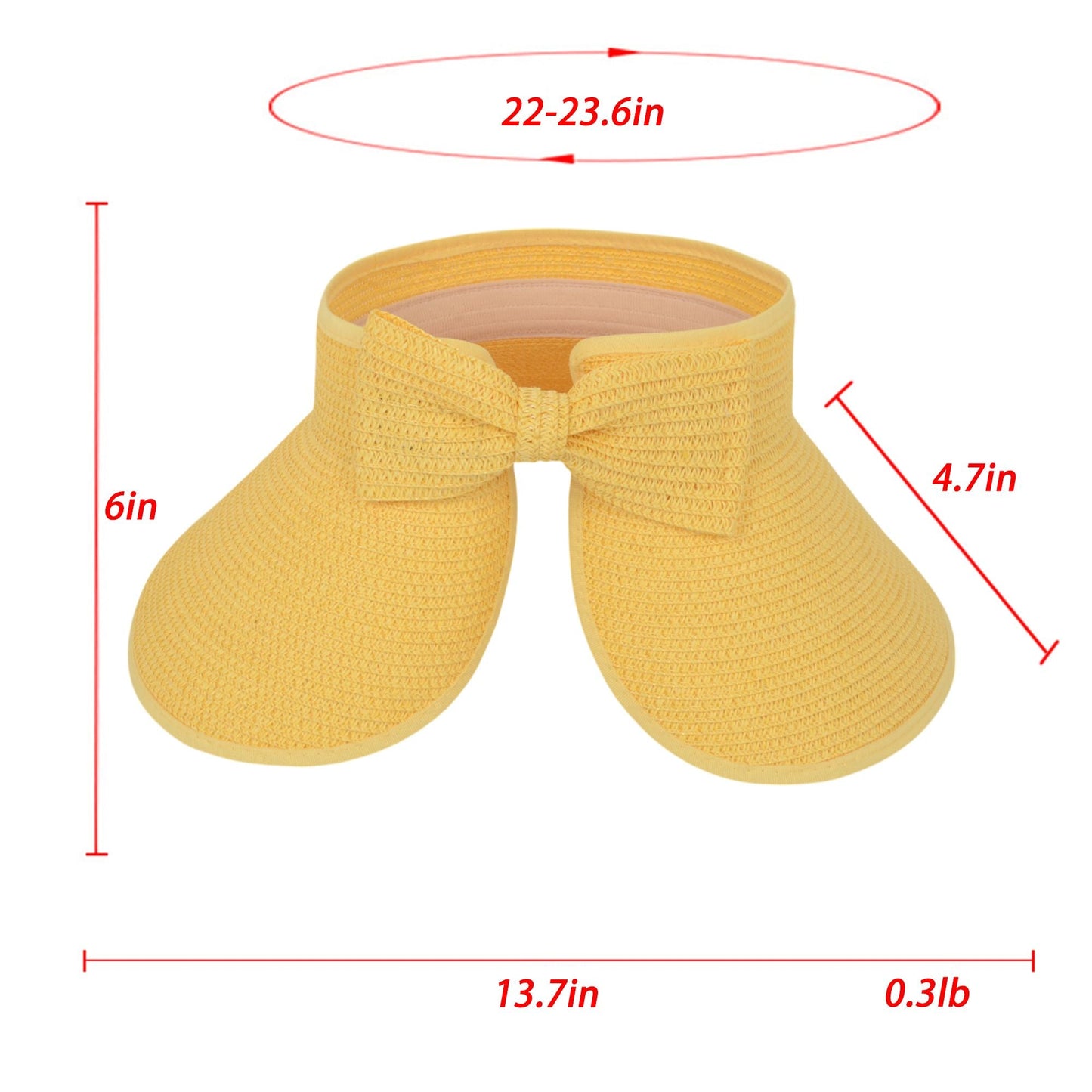 Anna-Kaci Women's Wide Brim Visor Hat with Bow Detail Adjustable Velcro Closure for Beach or Outdoor Protection