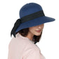 Anna-Kaci Wide Brim Straw Sun Hat with Black Ribbon Bow Adjustable Chin Strap Inner Sweatband for Outdoor and Travel Use