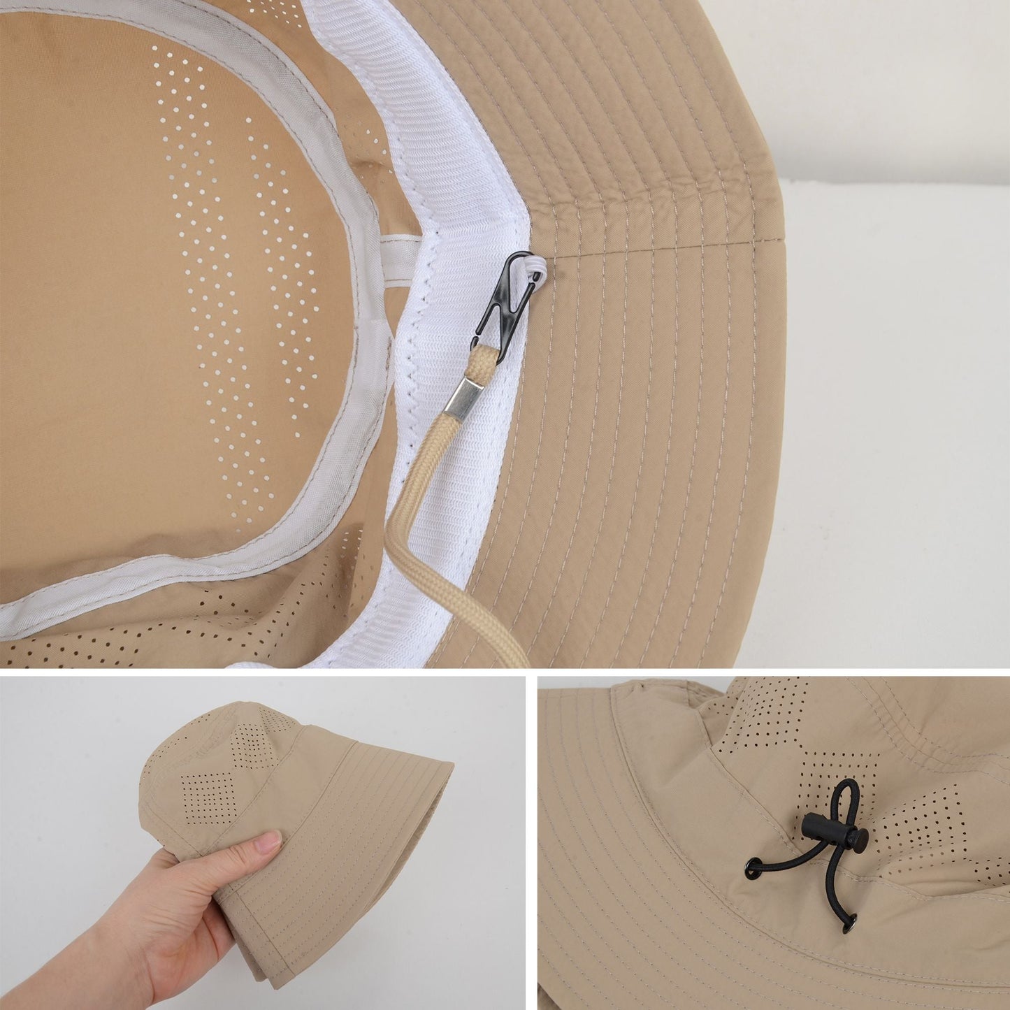 Anna-Kaci Lightweight Packable Bucket Hat with Ventilated Crown Chin Strap and Adjustable Fit for Travel Hiking and Outdoor Use