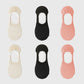 Anna-Kaci Women's Solid No Show Socks Non Slip Cotton 6Pk