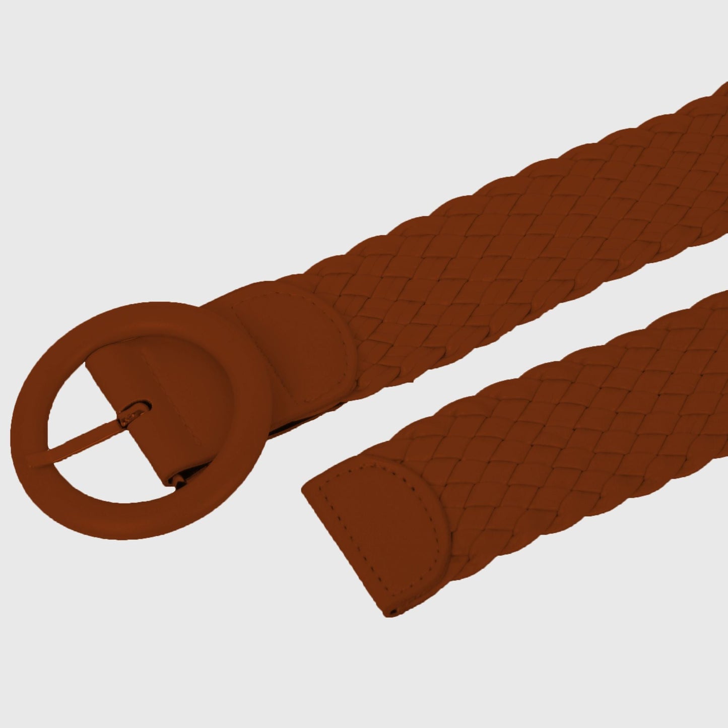 Anna-Kaci Sleek Woven Women's Belt with Plastic Buckle