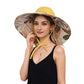 Anna-Kaci Wide Brim Sun Hat with Ponytail Hole Neck Tie Closure and Patterned Lining for UV Protection and Outdoor Style
