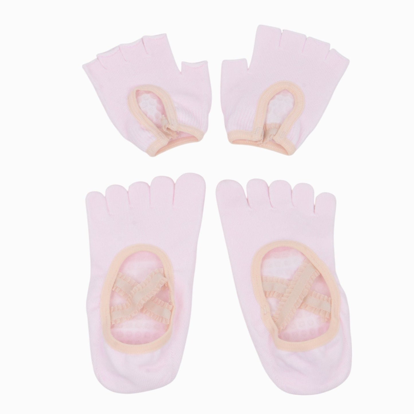 Anna-Kaci Women's Yoga Socks and Gloves Set with Anti-Slip Grip for Pilates and Barre Workouts