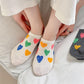 Anna-Kaci Women's Summer Colorful Heart-Printed No-Show Socks 6pk
